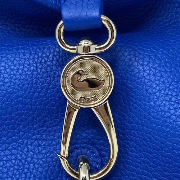 NWT Dooney & Bourke Blue Logo Lock Sack Shoulder Bag w/extra key ring accessory - Picture 14 of 16